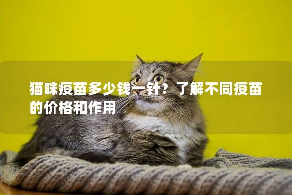 猫咪疫苗多少钱一针？了解不同疫苗的价格和作用