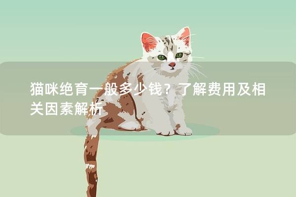 猫咪绝育一般多少钱？了解费用及相关因素解析