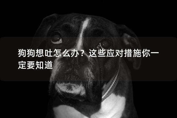 狗狗想吐怎么办？这些应对措施你一定要知道