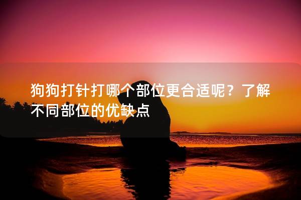 狗狗打针打哪个部位更合适呢？了解不同部位的优缺点